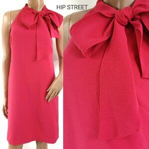 VINCE CAMUTO Dress Sleeveless Halter Bow Neck Stretch Crepe Shift 8